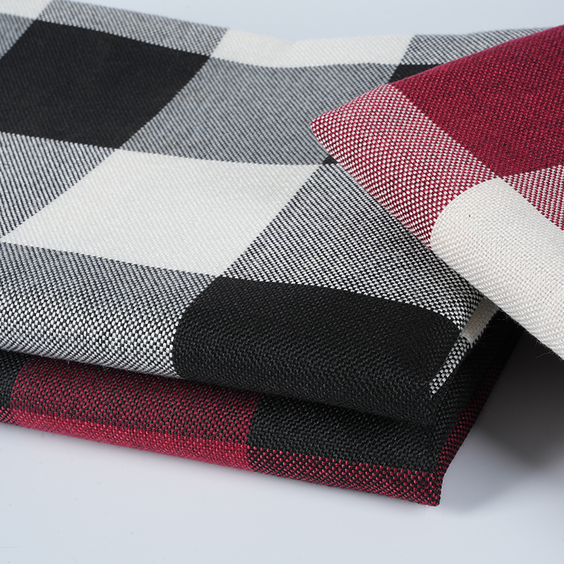 10*10 প্লেইড পলিয়েস্টার লিনেন ফ্যাব্রিক